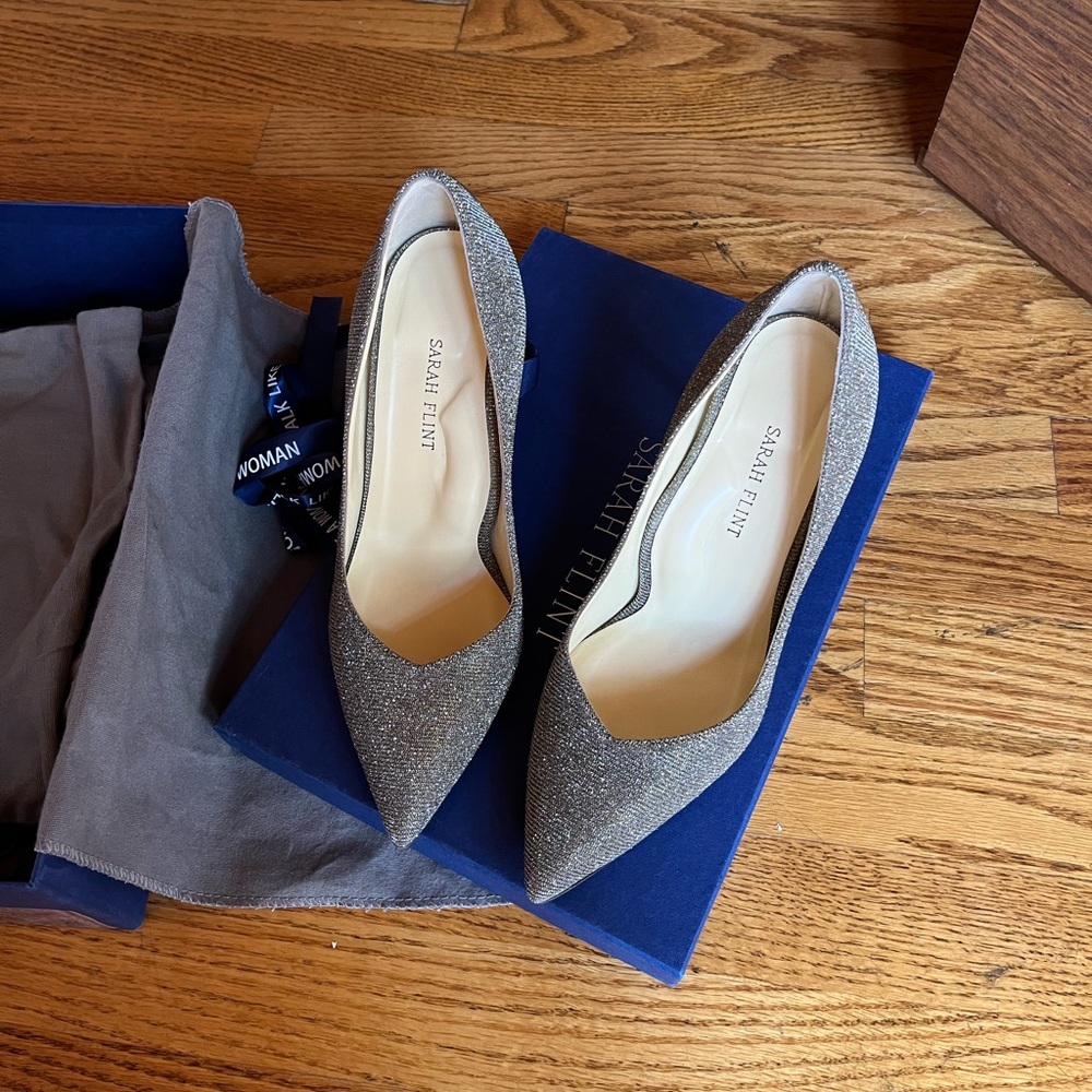Sarah Flint Glittering Silver Heels